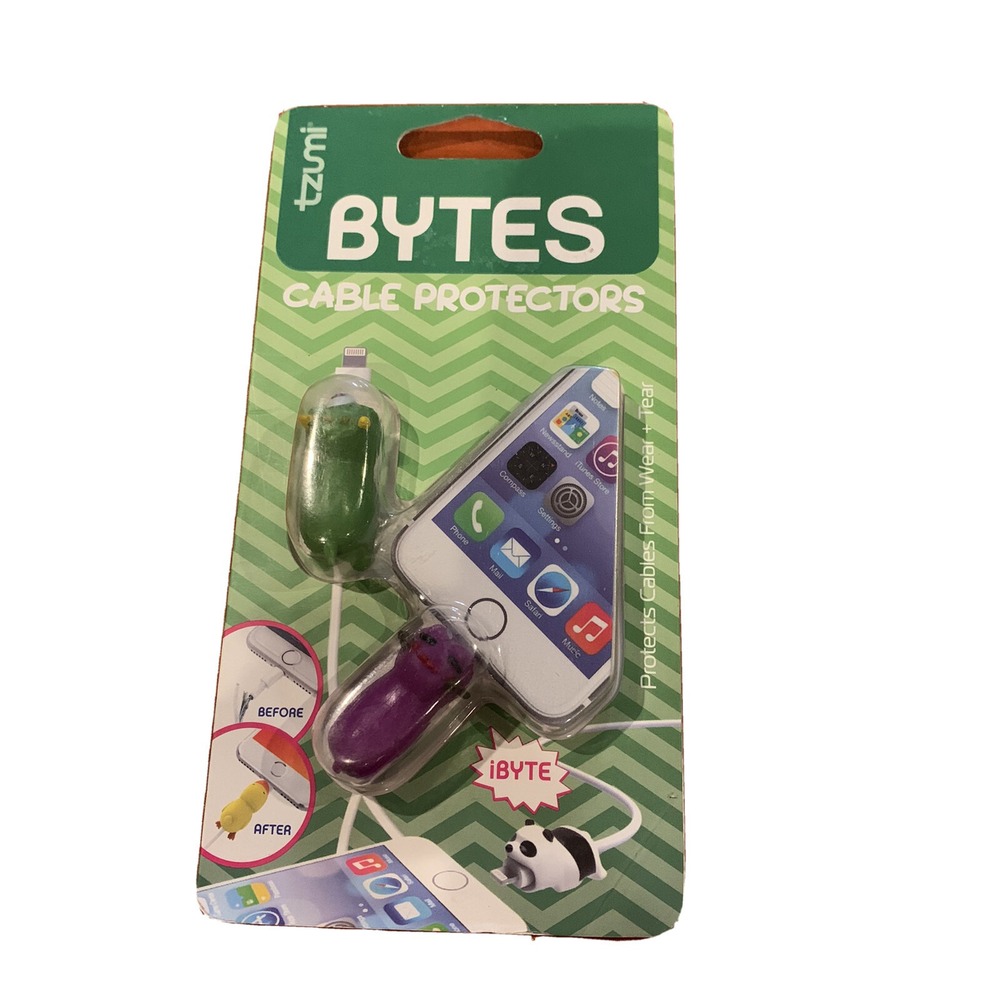 Tzumi Bytes Silicone Universally Fitting Cable Protector 2 Pack Monsters NIP